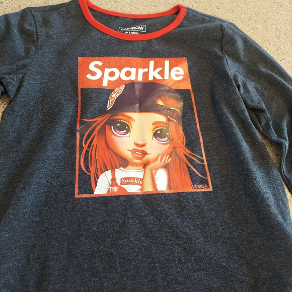 Rainbow High Girl’s Fashion Top red Sparkle size 7/8 - Picture 2 of 7